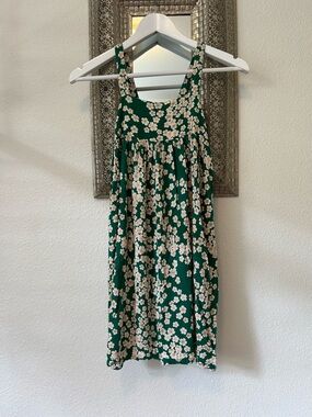 Ava Sky Green Sundress with Cream and Peach Daisy Print